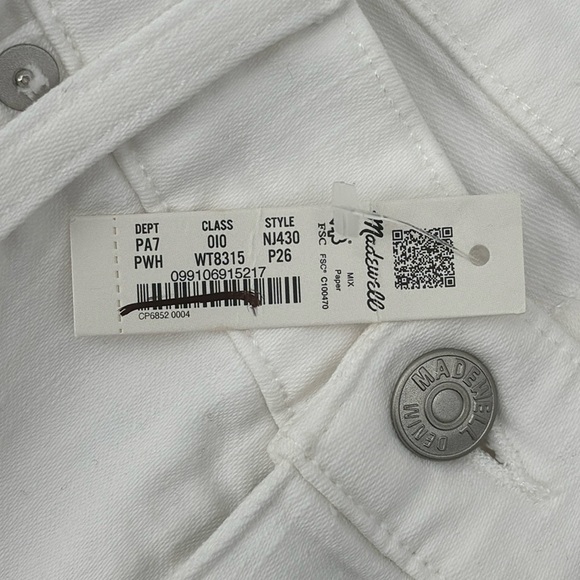 Madewell Petite Kick Out Crop Jeans in Pure White size 26P NWT - Picture 10 of 14